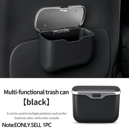🔥Multifunctional Car Trash Can (Push-to-Open Lid) – Hanging Bin for Dry & Wet Waste (Waterproof & Drop-Resistant)💎