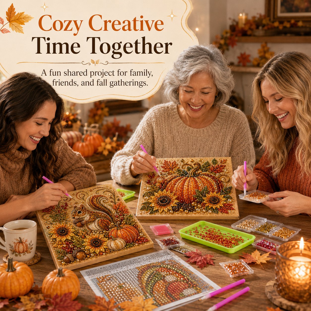 🍂💎 Autumn Decoration DIY Kit – Relaxing DIY Craft to Create Sparkling Fall Artwork 🖌️