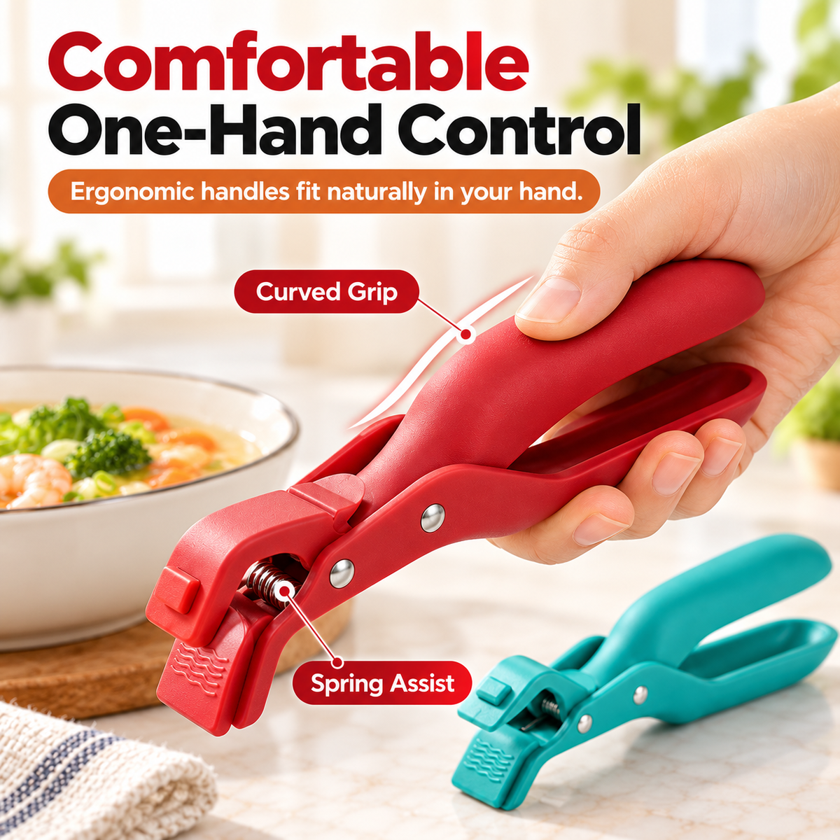 🔥 Limited-Time 49% OFF - 2-Pack Hot Bowl & Plate Grippers | Kitchen Safety Clips