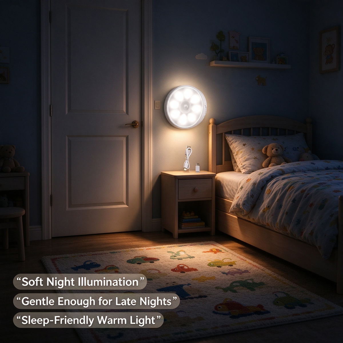 6 pcs motion sensor light indoor night light3000k warm yellow 6 pack landing 07