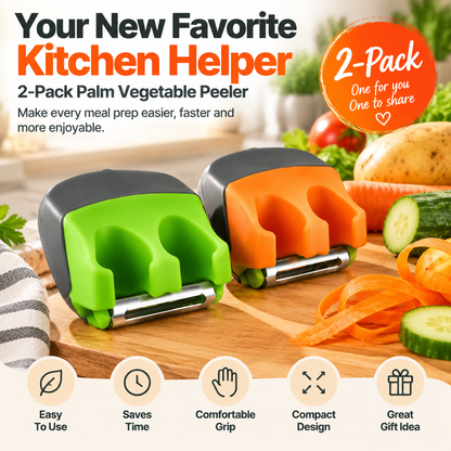 🥕2Pcs Palm Vegetable Peeler – Finger Grip Kitchen Tool for Faster & Easier Food Prep