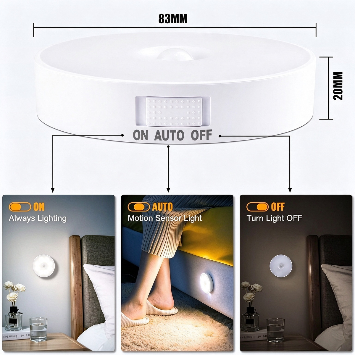 6 pcs motion sensor light rechargeable night light landing 06