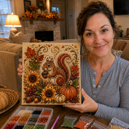 🍂💎 Autumn Decoration DIY Kit – Relaxing DIY Craft to Create Sparkling Fall Artwork 🖌️