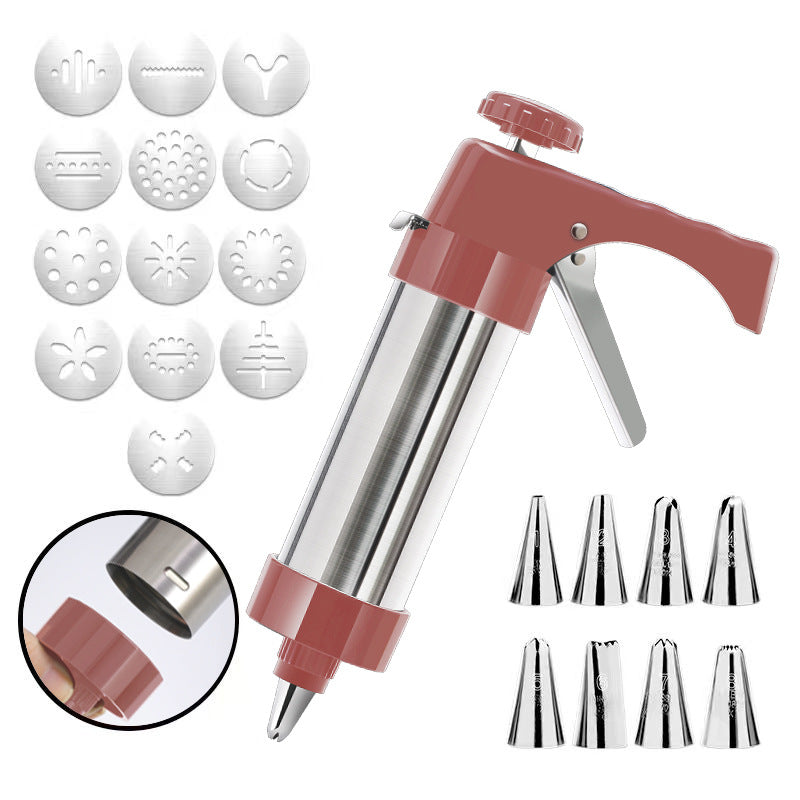 🔥HOT SALE 49% OFF🔥Stainless Steel Cookie Pres with 13 Discs & 8 Nozzles