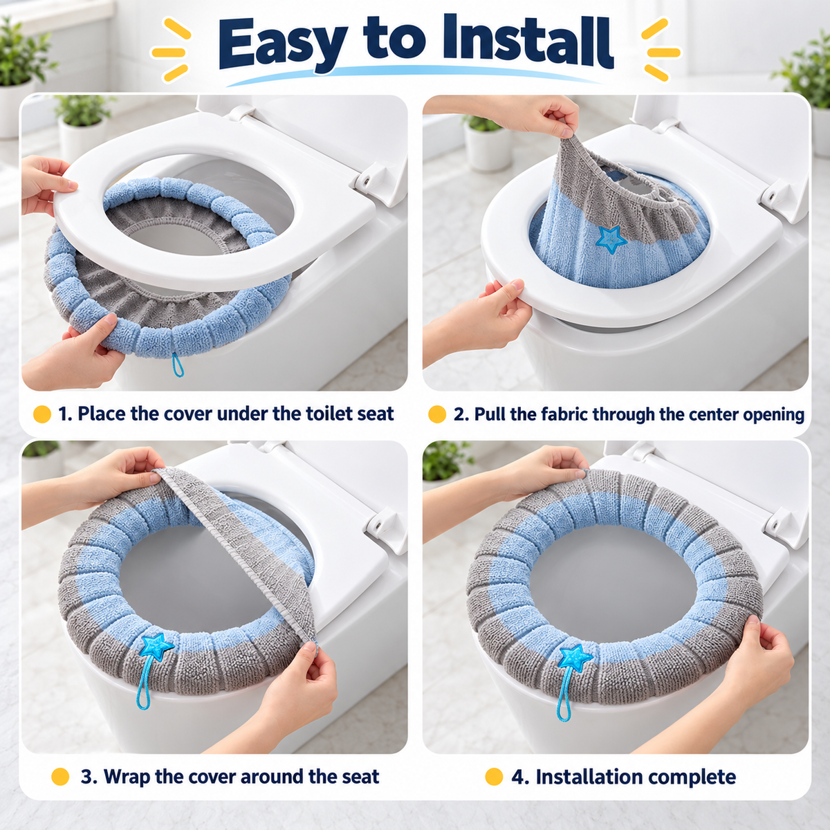🚽❄️ Thick Plush Toilet Seat Cushion | Soft, Warm & Washable