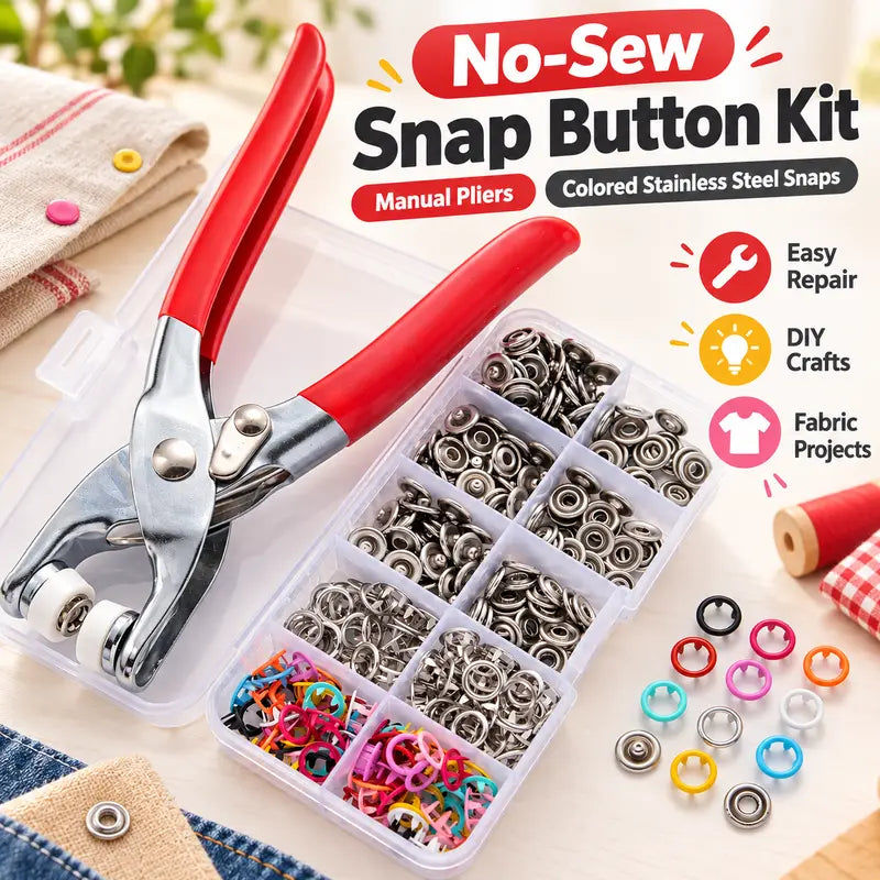 Including 100pcs Invisible Colored Metal Buckle & 1 Count Manual Pressure Pliers 🔧