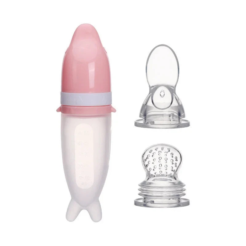 🎁Silicone Baby Feeding Bottle With Soft Spoon, 50ml