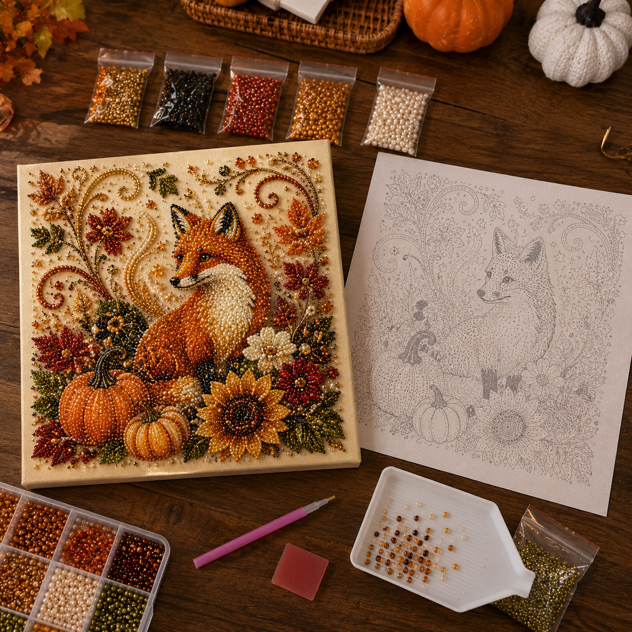 🍂💎 Autumn Decoration DIY Kit – Relaxing DIY Craft to Create Sparkling Fall Artwork 🖌️