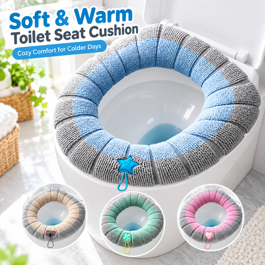 🚽❄️ Thick Plush Toilet Seat Cushion | Soft, Warm & Washable