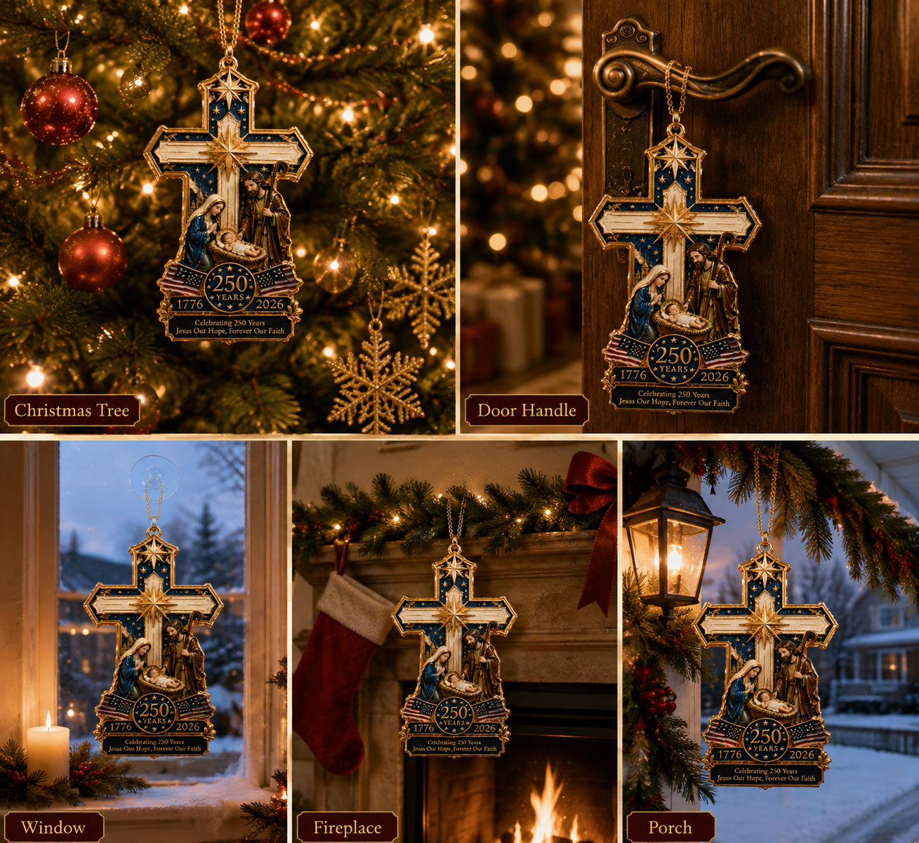 ✨Cross-Shaped Jesus Nativity Christmas Tree Ornament