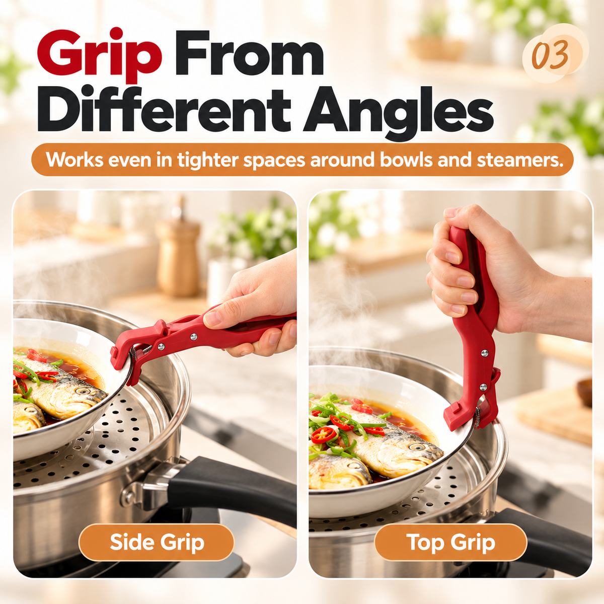 🔥 Limited-Time 49% OFF - 2-Pack Hot Bowl & Plate Grippers | Kitchen Safety Clips