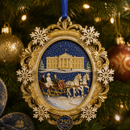 🔥White House Snowy Christmas Night Commemorative Ornament