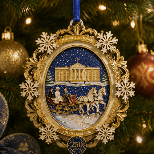 🔥White House Snowy Christmas Night Commemorative Ornament