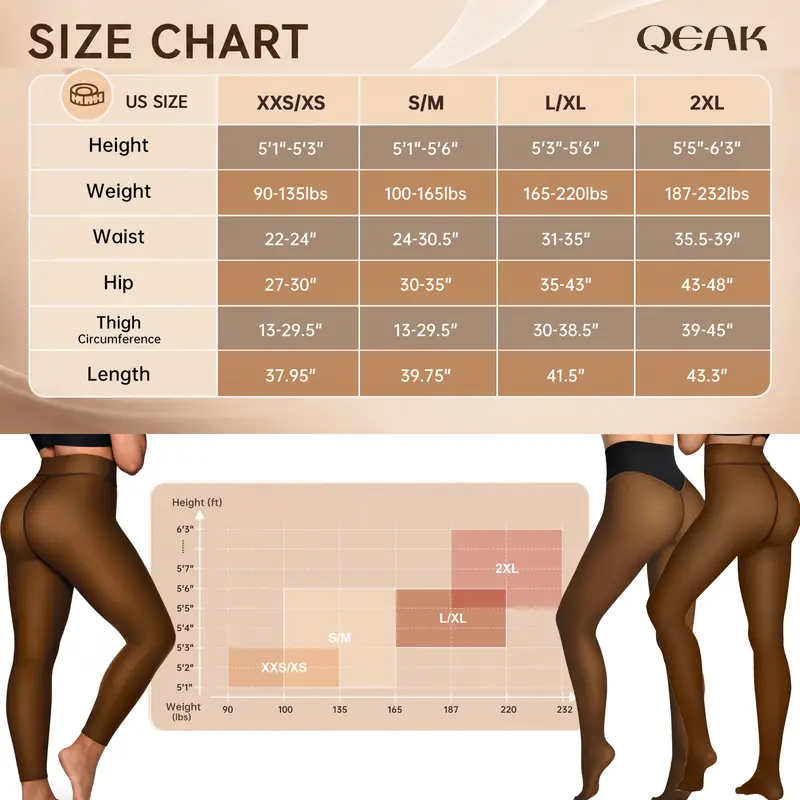 Women Fleece Lined Tights Body Slimming Leggings Sheer Fake Translucent 🖤
