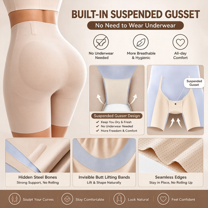 Women High Waisted Seamless Shapewear Shorts Tummy Control Butt Lift 🍑