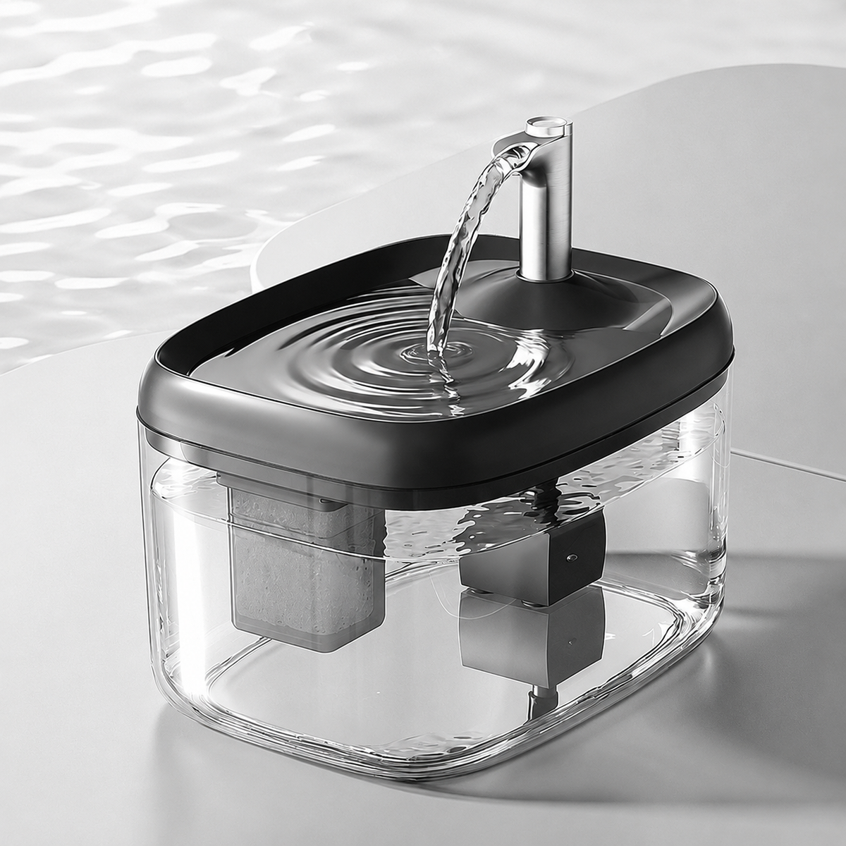 1.5L USB Automatic Cat Water Fountain with Filter for Cats and Small Dogs