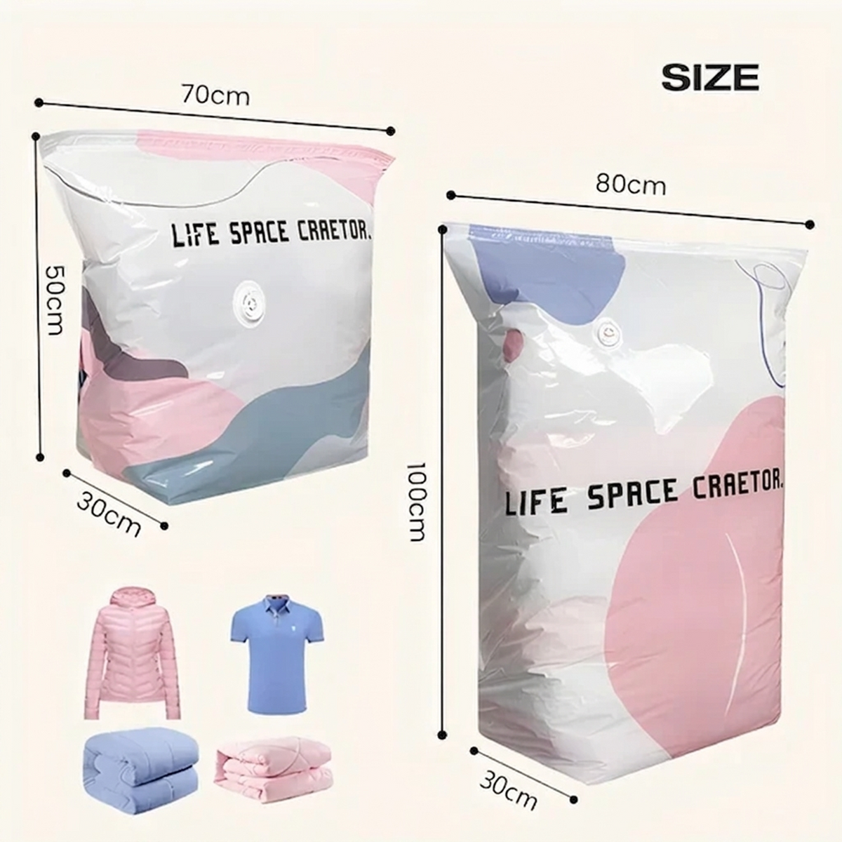 NO-PUMP VACUUM STORAGE BAGS 🧺