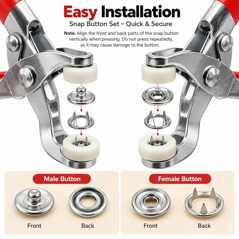 Including 100pcs Invisible Colored Metal Buckle & 1 Count Manual Pressure Pliers 🔧