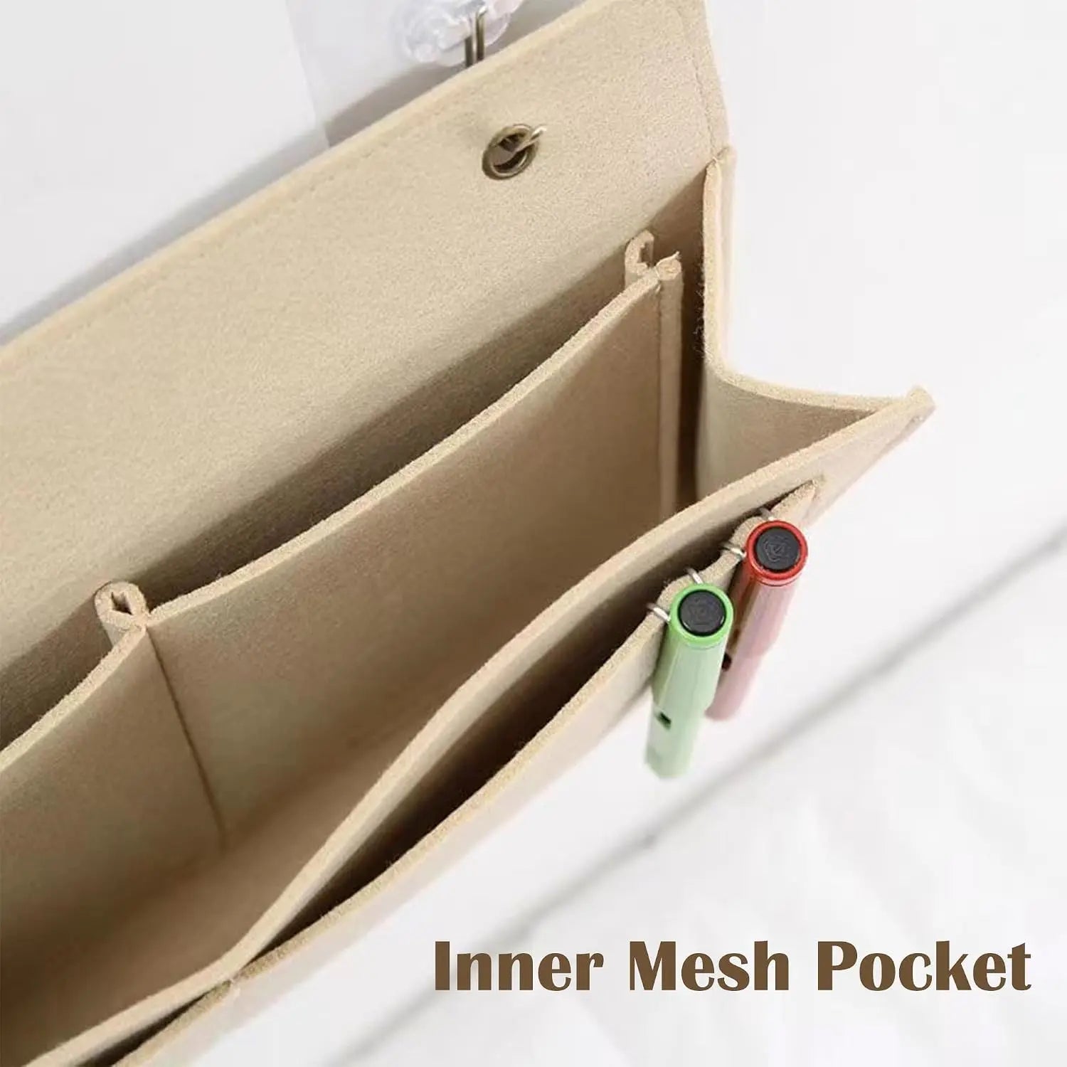 Bedside Caddy, 5 Pockets Felt Bedside Storage Organizer, Hanging Storage Organizer🛏️