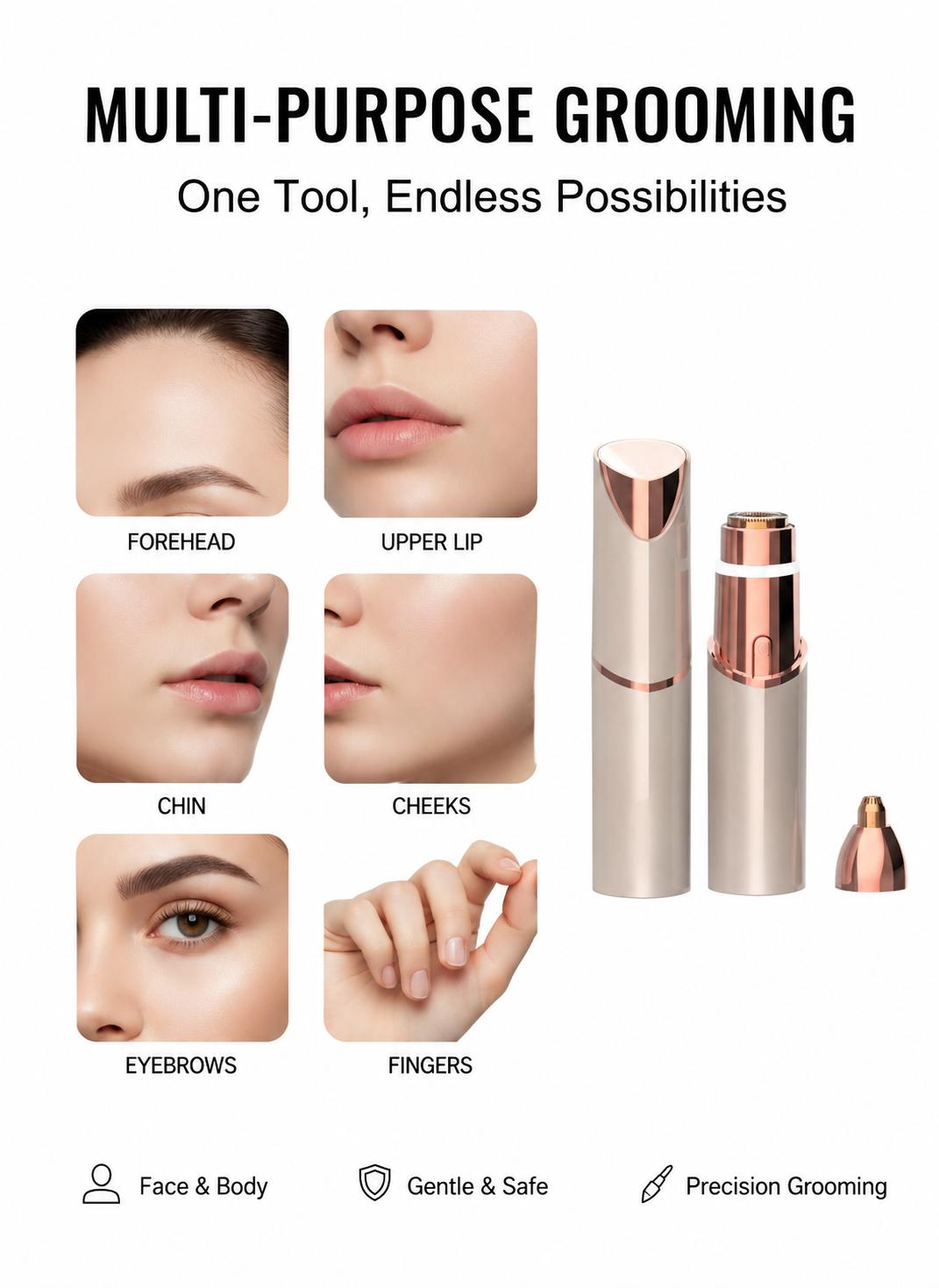 2 in 1 facial eyebrow hair trimmer for women portable rechargeable shaver landing 06