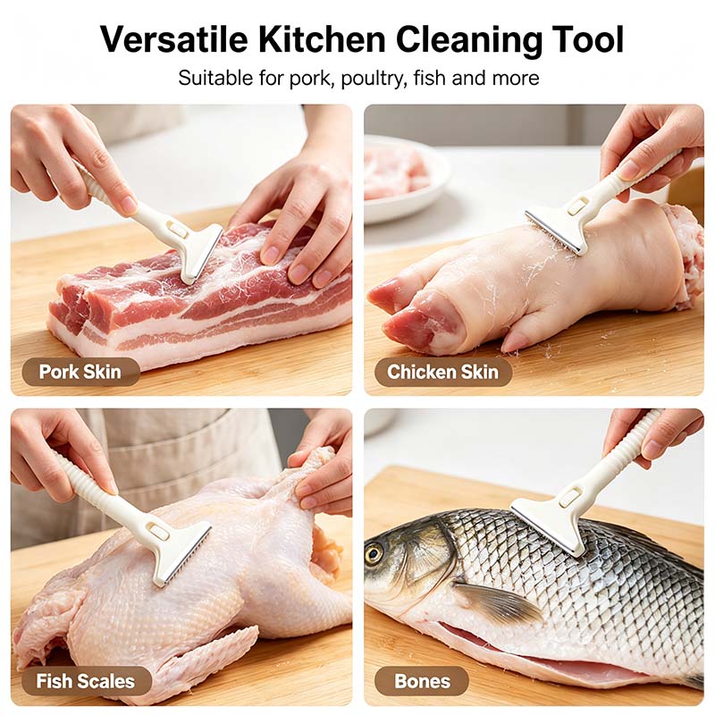 2 pack large small size handheld fat trimmer for beef pork stainless steel meat scraper landing 05
