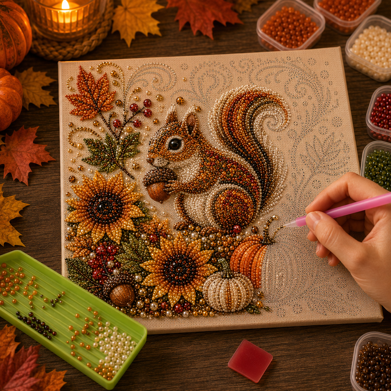 🍂💎 Autumn Decoration DIY Kit – Relaxing DIY Craft to Create Sparkling Fall Artwork 🖌️