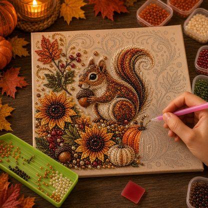 🍂💎 Autumn Decoration DIY Kit – Relaxing DIY Craft to Create Sparkling Fall Artwork 🖌️