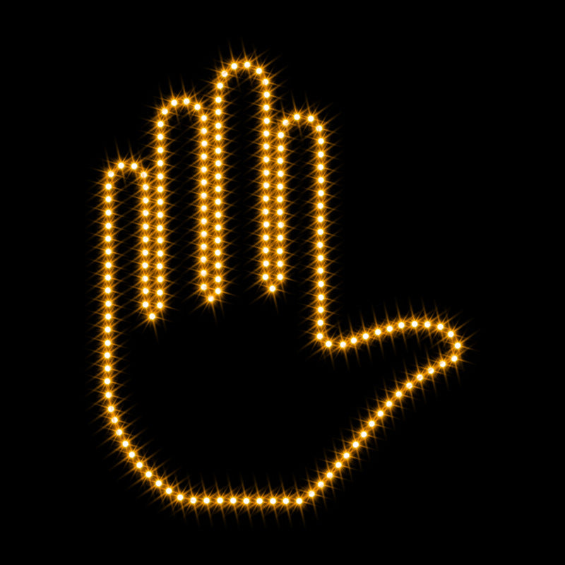 🎉DIBMS Remote Control LED Car Gesture Light – Rechargeable Finger Hand Sign for Rear Window
