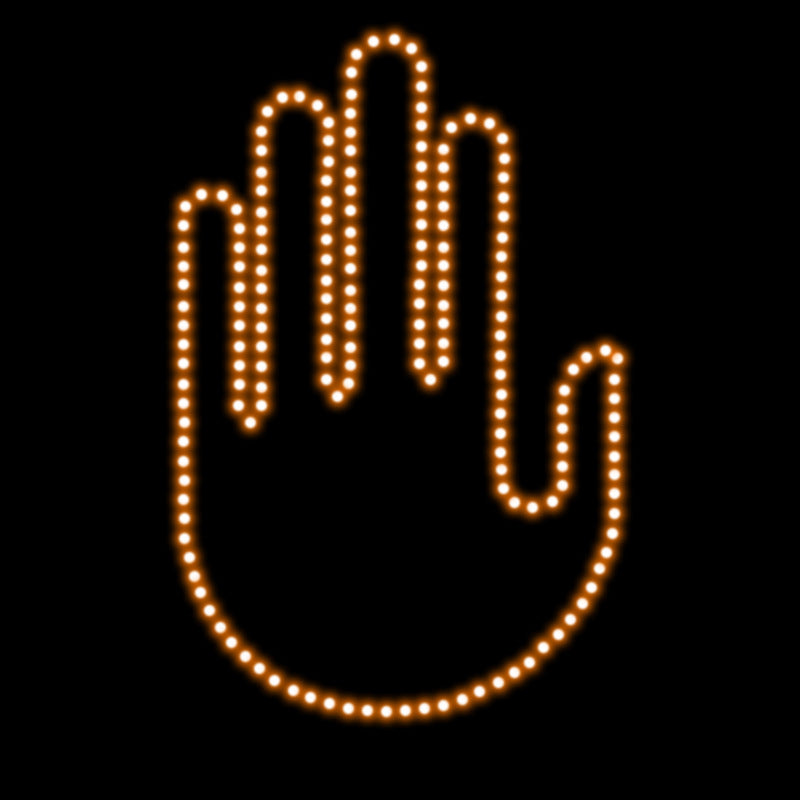 🎉DIBMS Remote Control LED Car Gesture Light – Rechargeable Finger Hand Sign for Rear Window