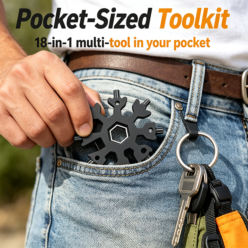 Viral 18-in-1 Snowflake Multi-tool Stainless Steel Portable Wrench All-in-One Screwdriver ❄️