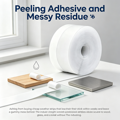 Adhesive Weather Stripping, 32.8Ft x1.38in Draught Excluder Insulation Tape for Doors, Windows, Shower Sealing🏡