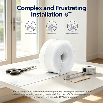 Adhesive Weather Stripping, 32.8Ft x1.38in Draught Excluder Insulation Tape for Doors, Windows, Shower Sealing🏡