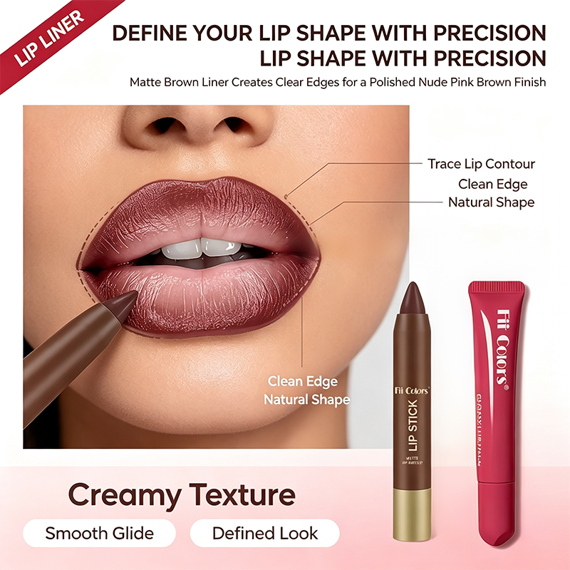 Matte Lip Liner & Moisturizing Lip Oil Cosmetic Set 💄