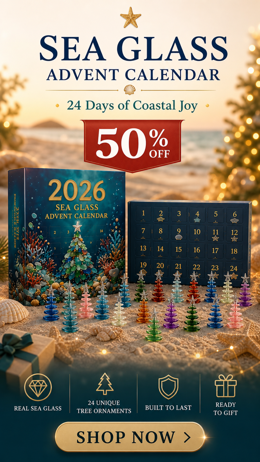 2026 sea glass christmas tree advent calendar landing 02