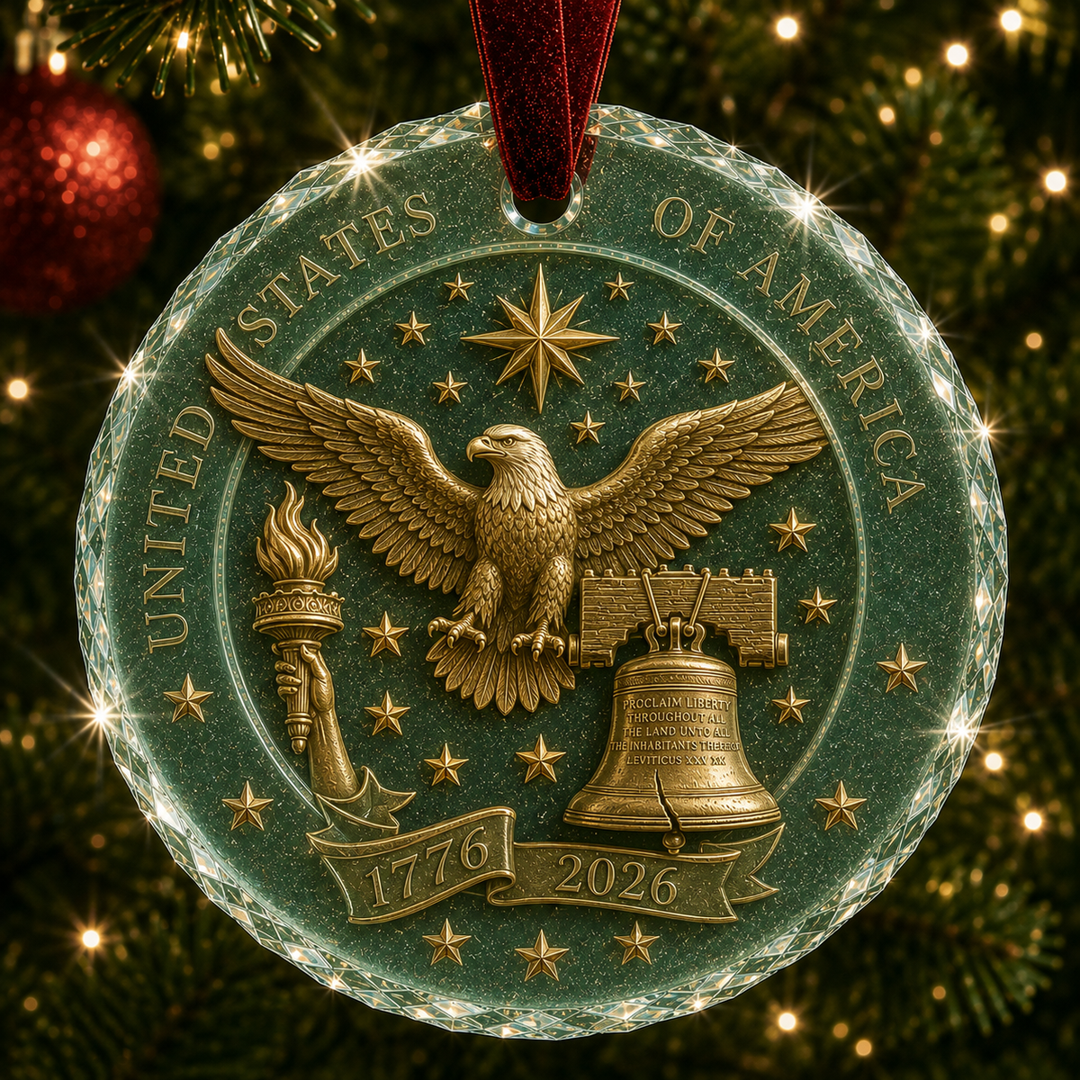 🎄 2026 America 250th Anniversary Christmas Ornament