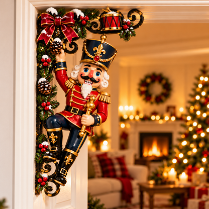 🎁 Look Who's Climbing Your Doorway! – Christmas Nutcracker Corner Decor