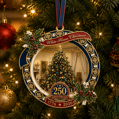 ✨250th Anniversary View of the Christmas tree in the White House bedroom