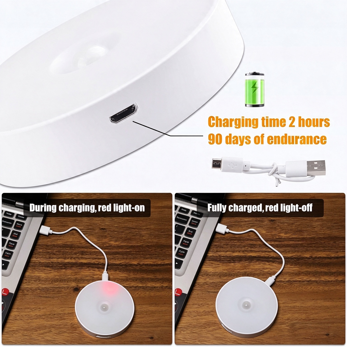 6 pcs motion sensor light rechargeable night light landing 08