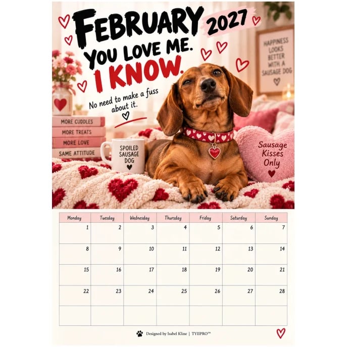 2027 funny dachshund wall calendar landing 02