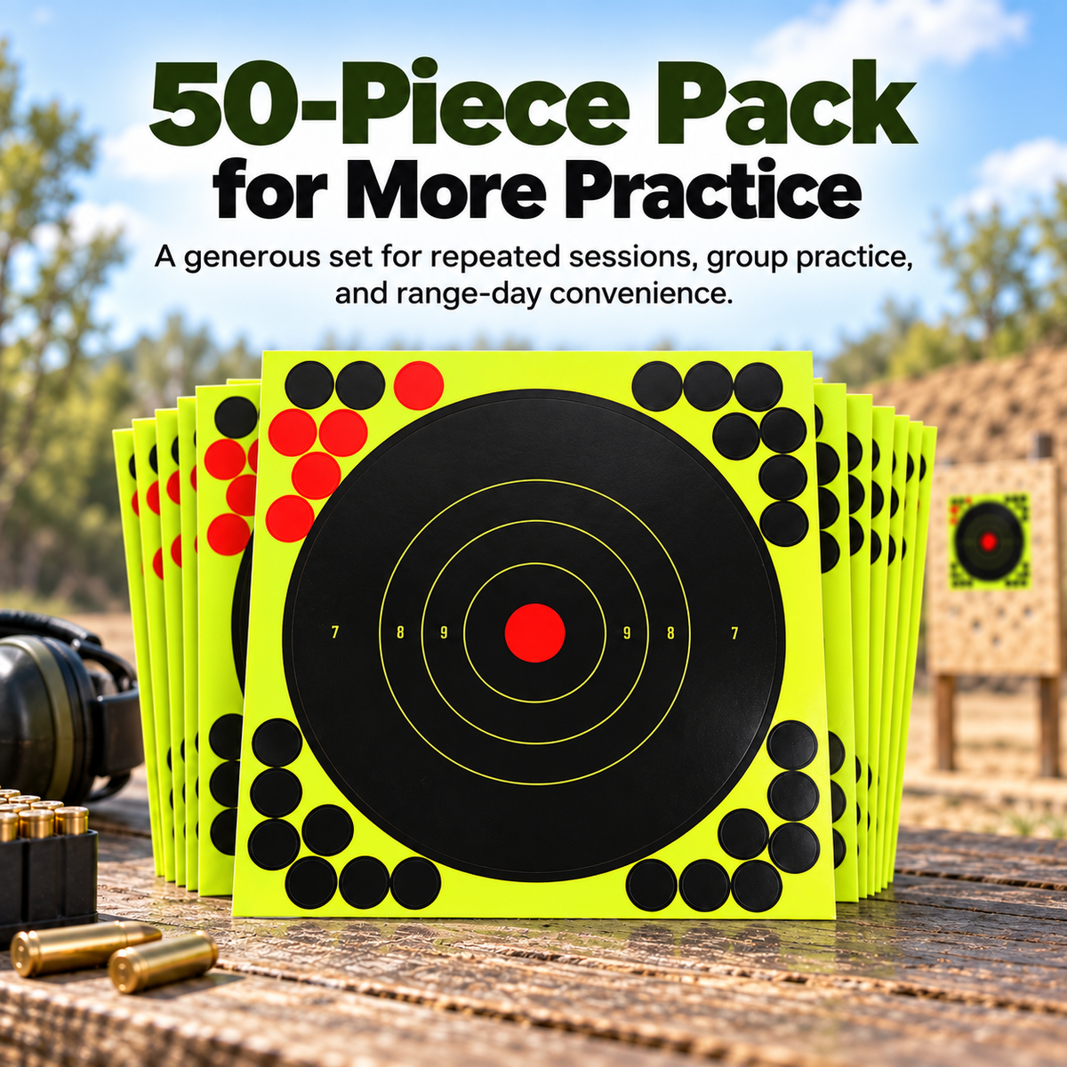 8 peel and stick shooting targets 50 pack bullseye stickers 2 landing 05