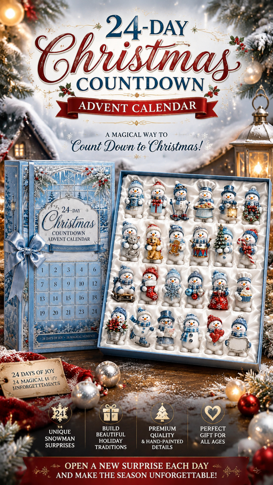 24 day christmas countdown advent calendar snowman christmas series landing 02
