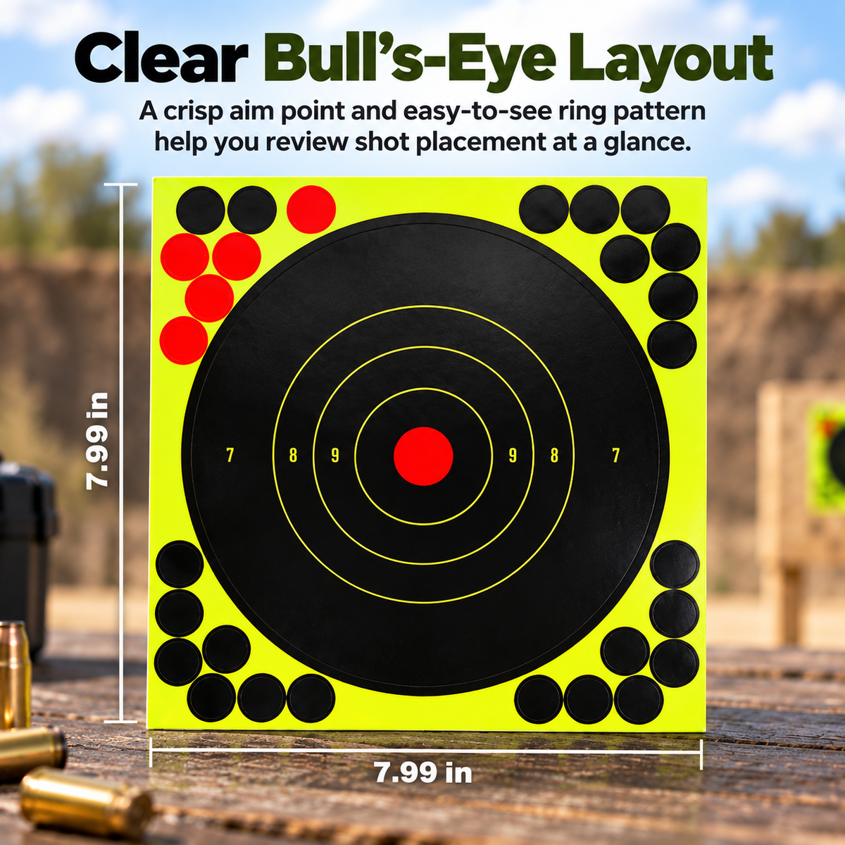 8 peel and stick shooting targets 50 pack bullseye stickers 2 landing 04