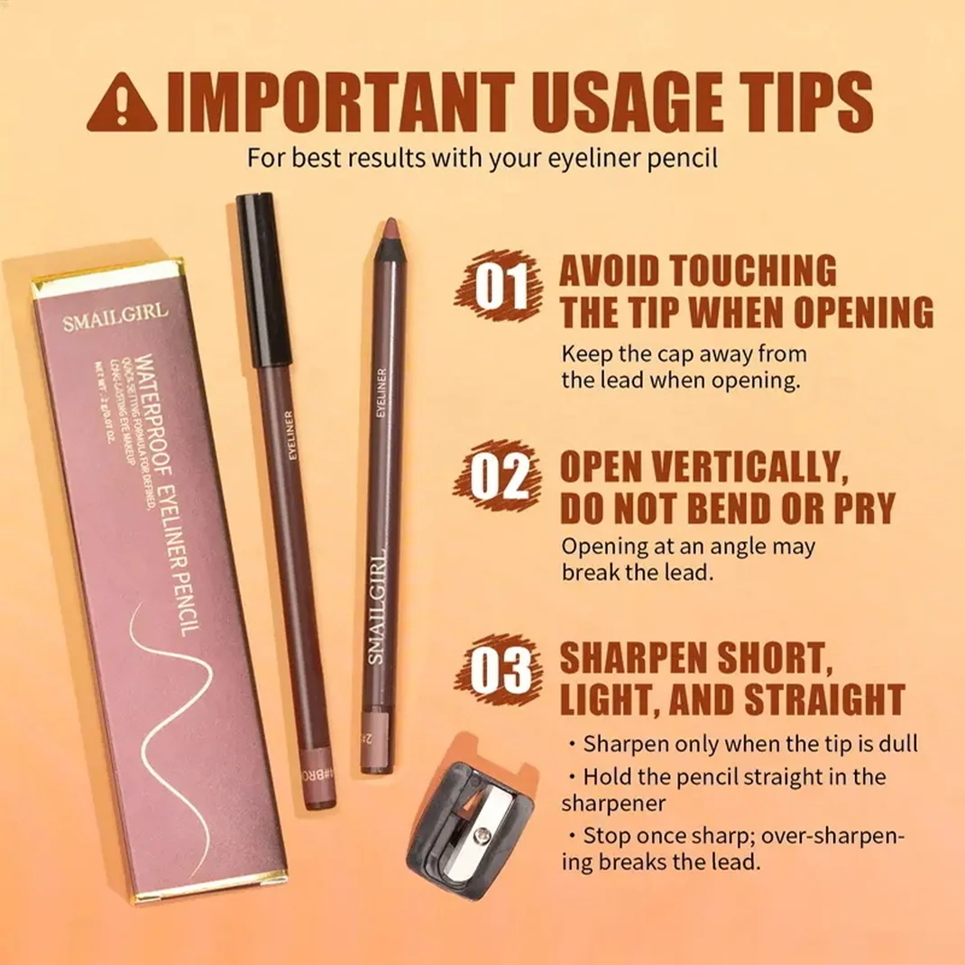 24hr waterproof eyeliner pencil smudge proof long lasting smooth cream liner landing 08
