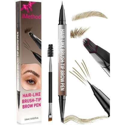 ✏️Original 4D Brush Tip Waterproof 2-in-1 Dual-Ended Eyebrow Pen