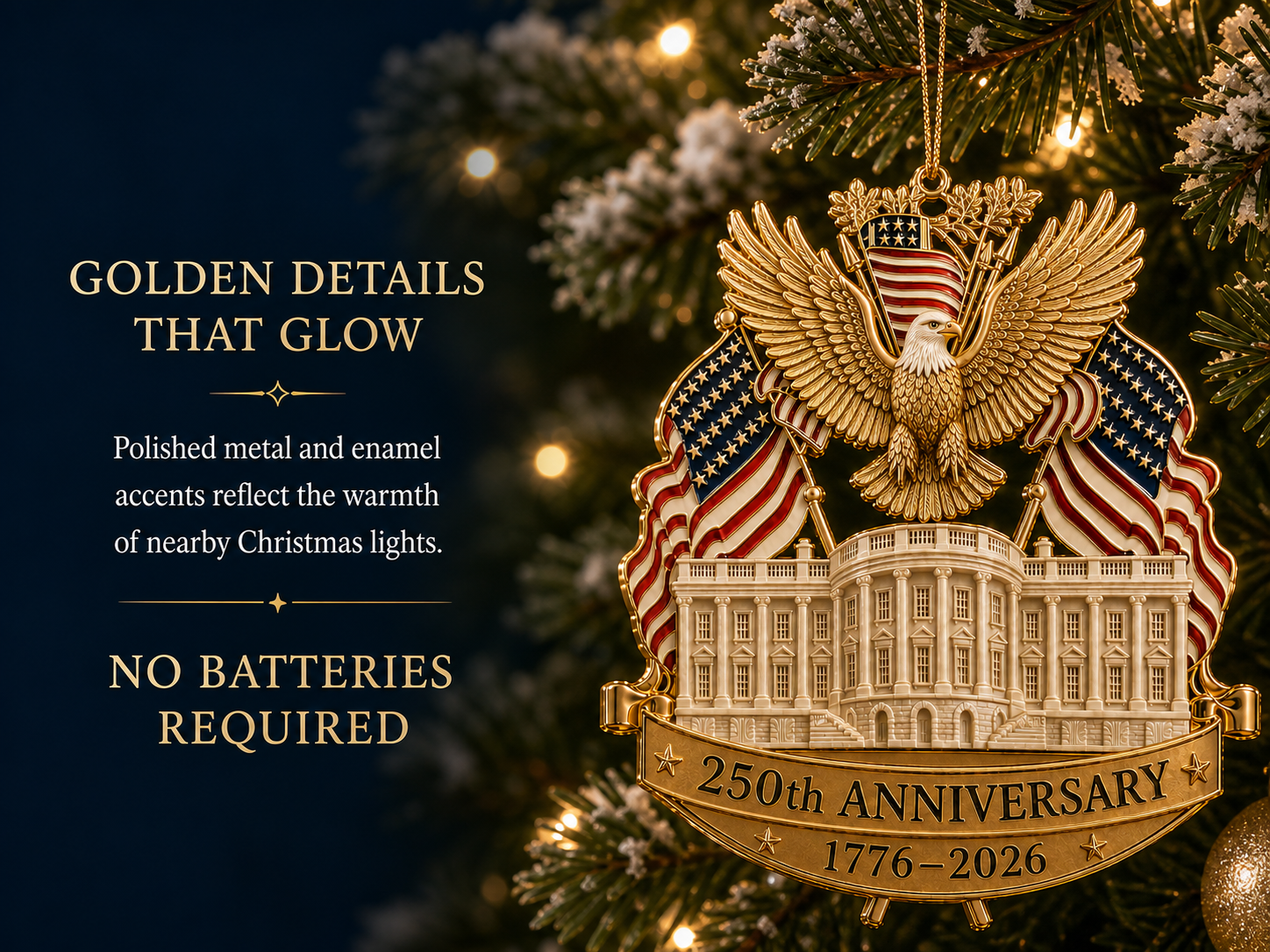 250th anniversary gold eagle white house christmas ornament landing 03