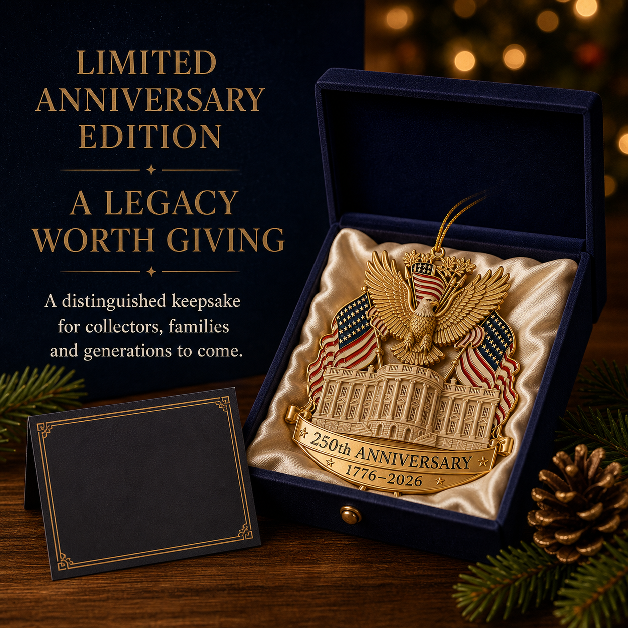 250th anniversary gold eagle white house christmas ornament landing 05