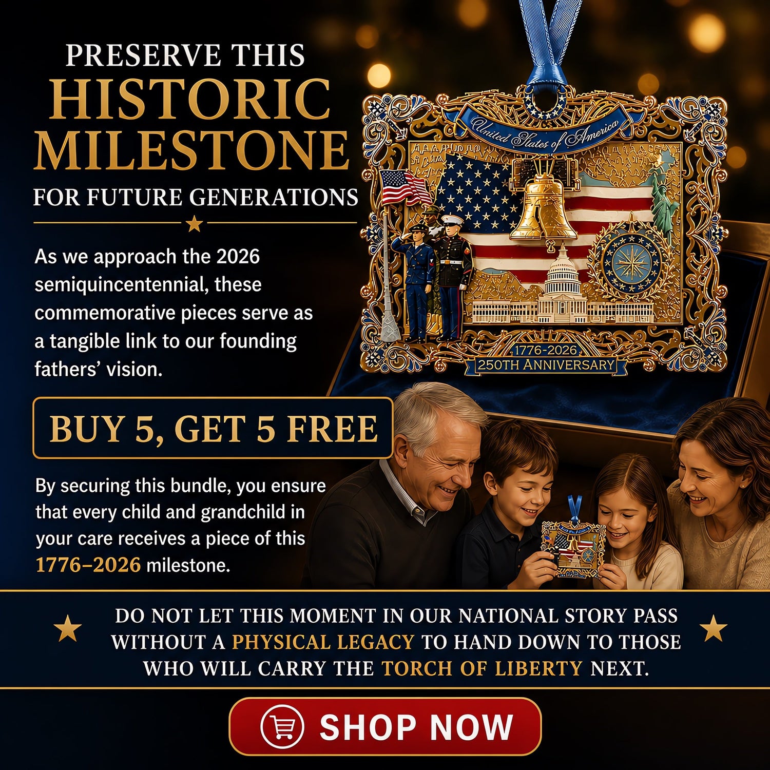250th anniversary liberty heritage christmas hanging ornament landing 09