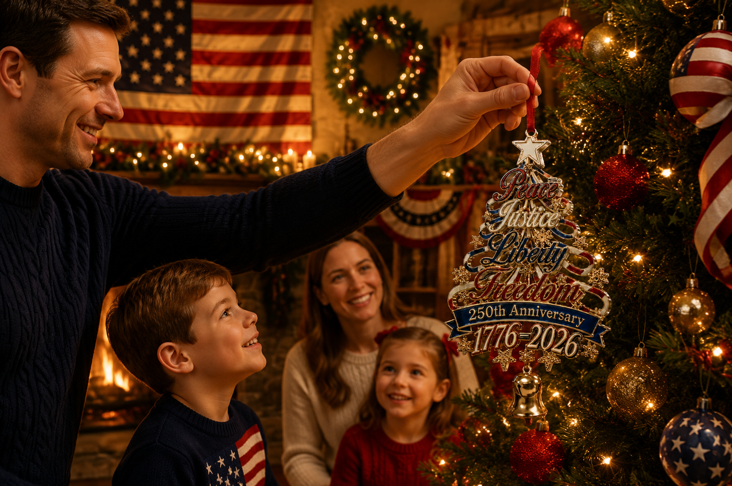 250th anniversary patriotic christmas tree ornament landing 04