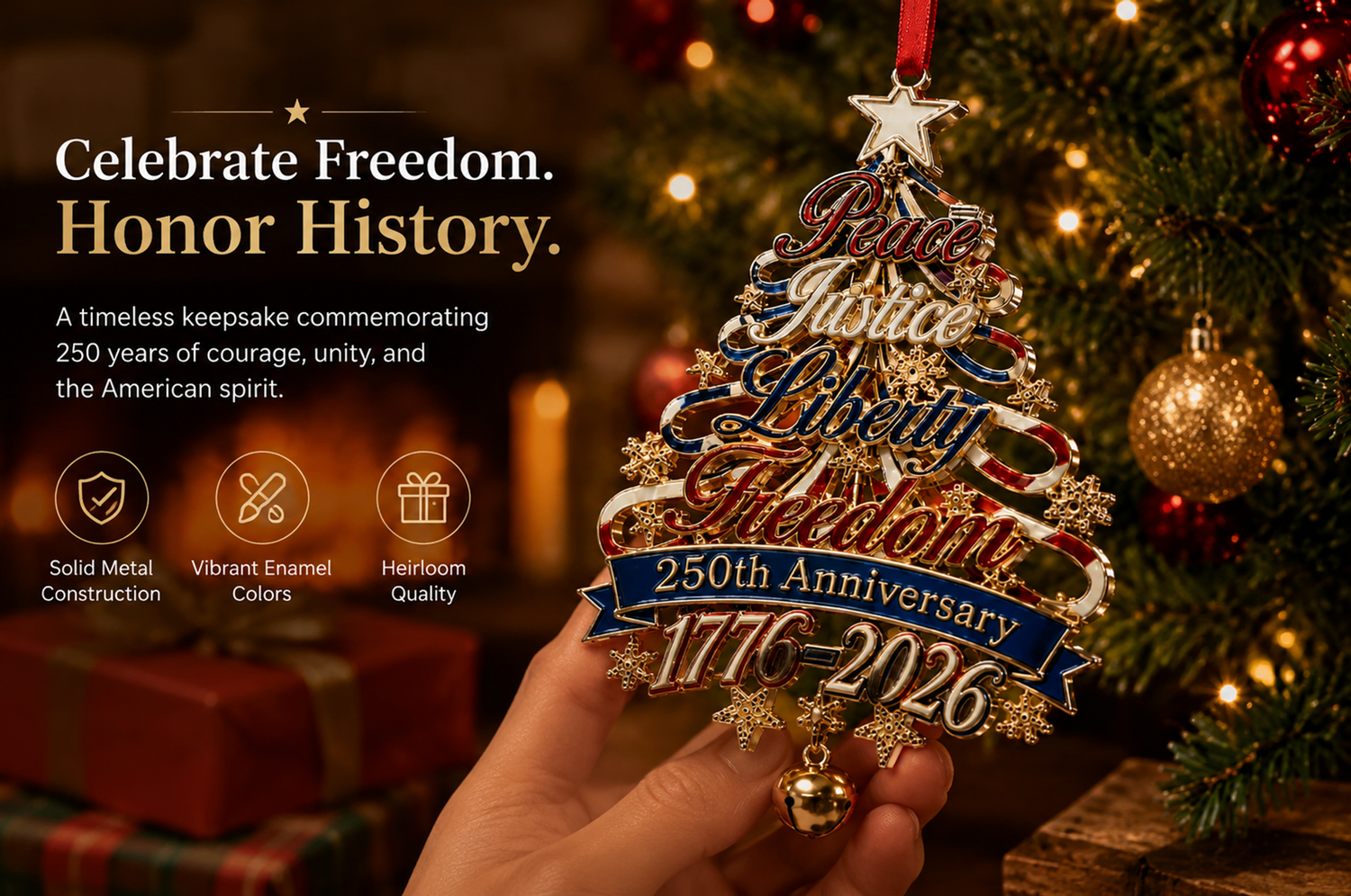 250th anniversary patriotic christmas tree ornament landing 06