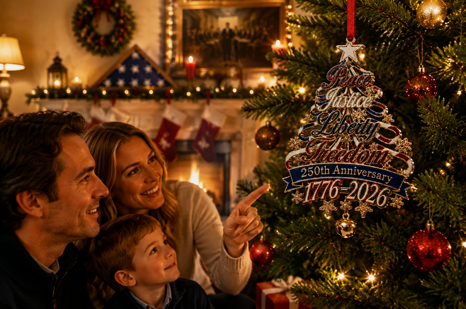 250th anniversary patriotic christmas tree ornament landing 07